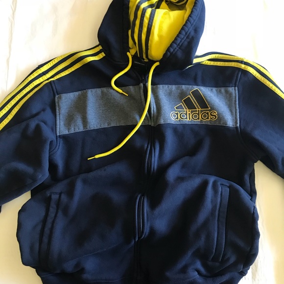 blue and yellow adidas hoodie